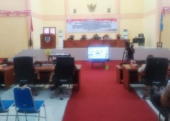 DPRD Bolmong Gelar Vidcon Paripurna Perubahan Ranperda RPJMD 2017-2022