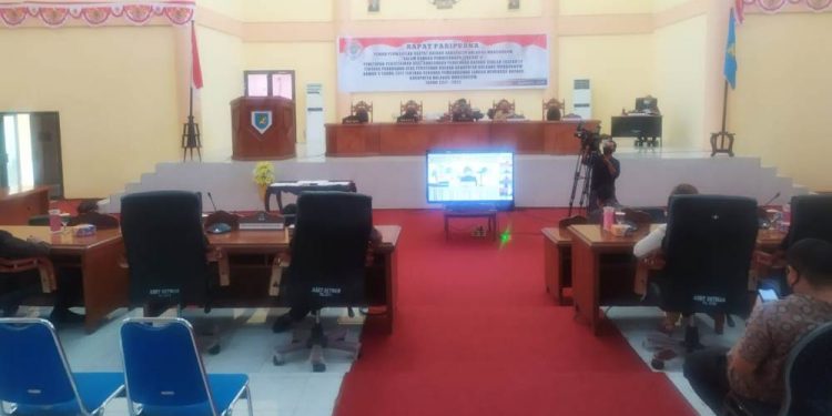 DPRD Bolmong Gelar Vidcon Paripurna Perubahan Ranperda RPJMD 2017-2022