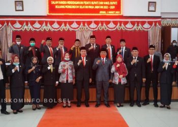 DPRD Bolsel Paripurnakan Serah Terima Jabatan Bupati Terpilih Periode 2021-2024