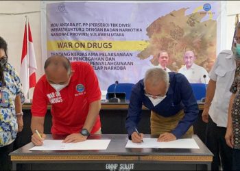 Teken MoU Bersama BNNP Sulut, PT. PP Pelopor Perusahaan Bersinar