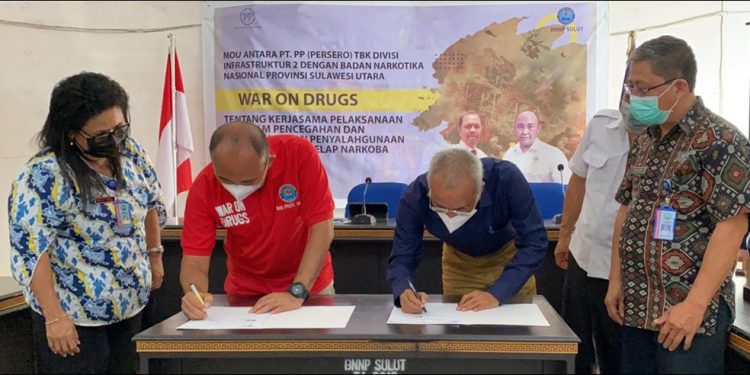 Teken MoU Bersama BNNP Sulut, PT. PP Pelopor Perusahaan Bersinar