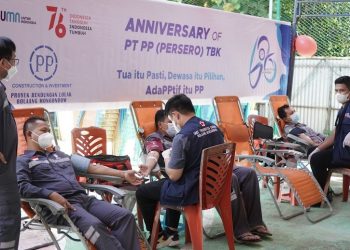 68 Tahun PT. PP Bendungan Lolak, Sumbang Darah