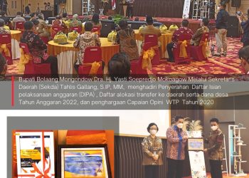 Bolmong Terima Penghargaan Kabupaten WTP dan DIPA 2022
