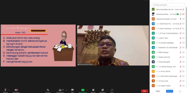 Peserta Diklat Latsar Bolmong Terima Materi Anti Korupsi