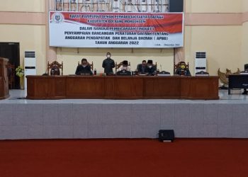 Rapat Paripurna DPRD Bolmong Tentang Pembahasan Tahap I Ranperda APBD 2022 Digelar
