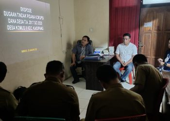 Tipidkor Reskrim Polres Bolmut Saat Menggelar Ekspose Kasus Dengan Inspektorat (Foto/DD)