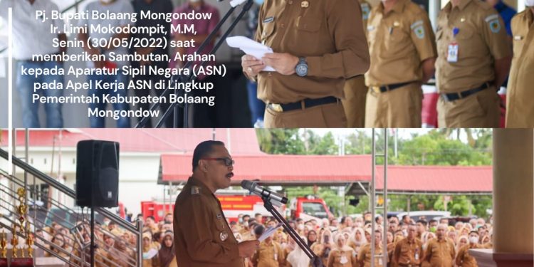 Pj Bupati Limi Mokodompit Pimpin Apel Kerja Perdana