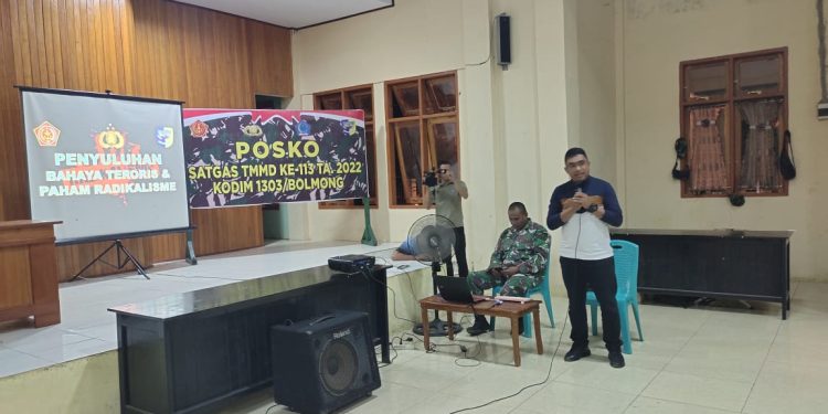 Gelar Sosialiasi, Polres Bolmut Dan Satgas TMMD Kodim Bolmong Ingatkan Bahaya Paham Radikalisme