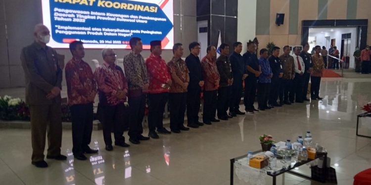 Wakili Bupati Yasti, Sekda Tahlis Hadiri Rapat Koordinasi Pengawasan Intern Keuangan dan Pembangunan Tingkat Provinsi Sulawesi Utara