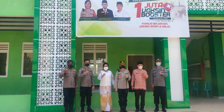 Dinkes Bolmong, NU dan Polres Bolmong Laksanakan Gerakan 1 juta Vaksin Booster