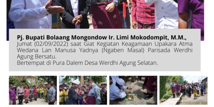Pj Bupati Limi Mokodompit Hadiri Upacara Ngaben Massal