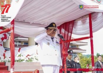 Pj Bupati Limi Mokodompit Inspektur Upacara HUT Kemerdekaan RI ke 77 Tahun