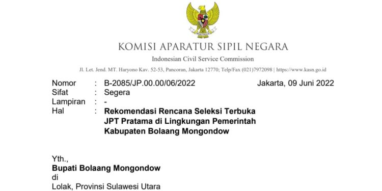BKPP Bolmong Kantongi Rekom KASN