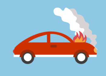 Mobil Terbakar di Jalan Trans Sulawesi, Dekat SPBU Boroko