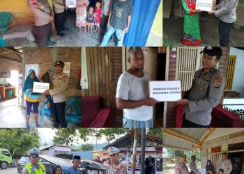 Polres Bolmut Salurkan Door to Door Bansos ke Masyarakat 