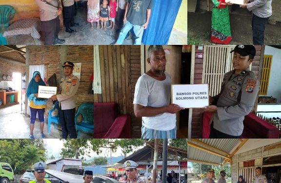Polres Bolmut Salurkan Door to Door Bansos ke Masyarakat