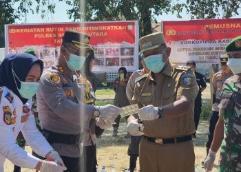 Polres Bolmut Musnahkan Obat Terlarang, Miras dan Petasan, Jumlahnya Bikin Melongo