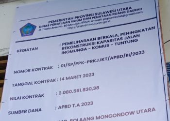 Kabar Baik, Ruas Jalan Inomunga di Bolmut Akhirnya Diperbaiki