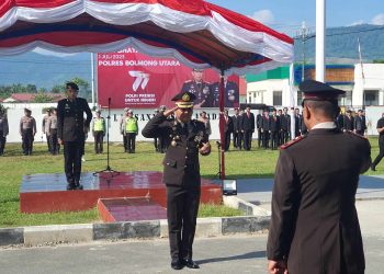 Pimpin Upacara HUT Bhayangkara ke-77, Ini Amanat Jokowi Dibacakan Kapolres Bolmut 
