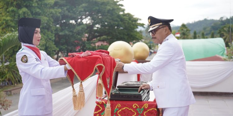 Upacara Peringatan HUT Proklamasi RI ke 78 Kabupaten Bolmong Semarak