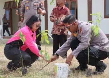 Lestarikan Negeri, Polres Bolmut Gelar Kegiatan Penanaman Pohon 