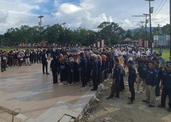 Ratusan Penyelenggara Pemilu Berkumpul di Lapangan Kembar Boroko, Kenapa ?