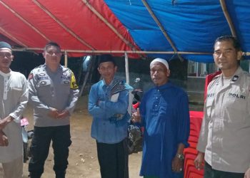 Polsek Pinogaluman Tempatkan Anggota Jaga Sholat Tarawih Berlangsung 