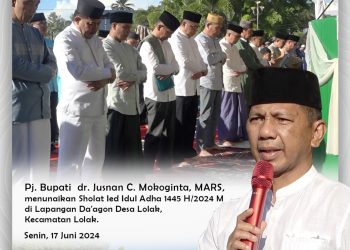 Shalat Idul Adha 1445 Hijriah di Lapangan Daagon-Lolak