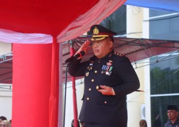 Berpusat di Kantor Bupati, Kapolres Bolmut Pimpin Upacara Hari Bhayangkara ke-78 