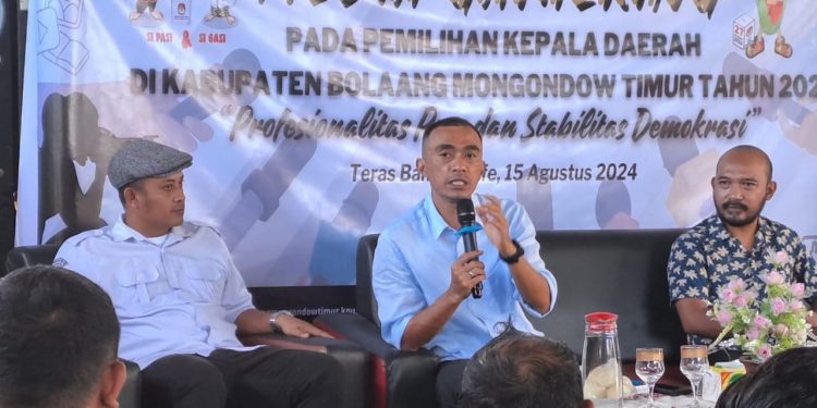 Profesionalitas Pers dan Stabilitas Demokrasi menjadi tema Utama dalam media Gatring KPU Boltim Bersama Insan Pers 
