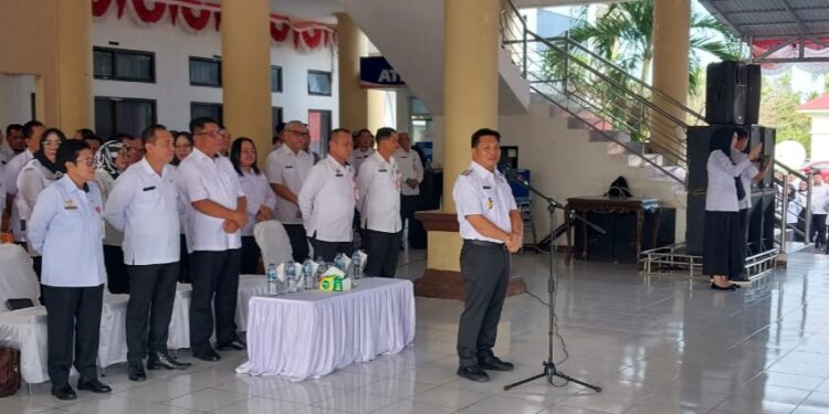 Apel Kerja Perdana Usai Libur Bersama Hari Raya Nyepi dan Cuti Bersama Lebaran Idul Fitri Pemkab Bolmong Digelar