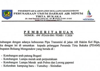 Perumda Tirta Bukaka Umumkan Penghentian Sementara Jalur Kotobangon-Kampung Baru